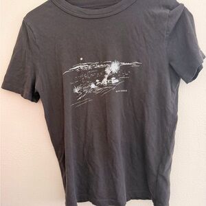 Madewell Black Short Sleeve Graphic Tee with White Print